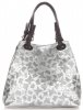 Bőr táska shopper bag Vittoria Gotti ezüst V2053